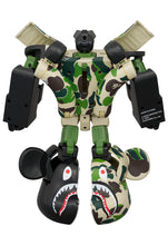 Load image into Gallery viewer, BE@RBRICK × TRANSFORMERS OPTIMUS PRIME BAPE(R) CAMO SHARK 400%