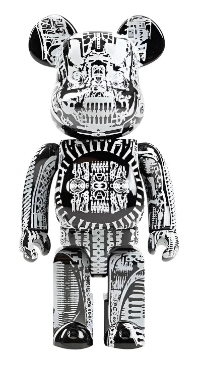 BE@RBRICK H.R. Giger Black Chrome 100% & 400% – 3DRetro