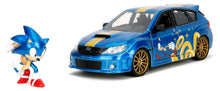 Load image into Gallery viewer, Jada Toys Hollywood Rides Sonic The Hedgehog 1:24 2012 Subaru Impreza WRX STI Die-cast Car & Sonic Figure