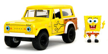 Load image into Gallery viewer, Jada Toys Hollywood Rides Spongbob Squarepants 1:24 Scale Die-Cast 1972 Ford Bronco with Spongebob Figure