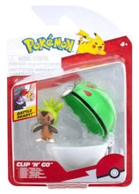 Load image into Gallery viewer, Pokémon Clip 'N' Go 2-Inch Battle Figure and PokéBall Accessory - Chespin
