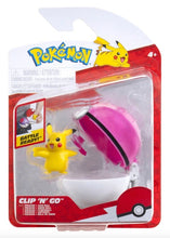 Load image into Gallery viewer, Pokémon Clip 'N' Go 2-Inch Battle Figure and PokéBall Accessory - Pikachu