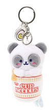 Load image into Gallery viewer, Anirollz Cup Noodles Blushing Pandaroll Plush Keychain