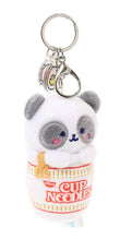 Load image into Gallery viewer, Anirollz Cup Noodles Blushing Pandaroll Plush Keychain