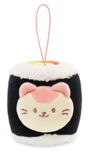 Load image into Gallery viewer, Anirollz Sushi Plush Mini Keychain - Nori Maki Roll Kittiroll