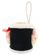Load image into Gallery viewer, Anirollz Sushi Plush Mini Keychain - Nori Maki Roll Kittiroll