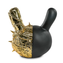Load image into Gallery viewer, Kidrobot Tristan Eaton 20th Anniversary 12 inch Dunny Head - Matte Black/Gold Electroplate