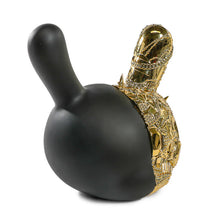 Load image into Gallery viewer, Kidrobot Tristan Eaton 20th Anniversary 12 inch Dunny Head - Matte Black/Gold Electroplate