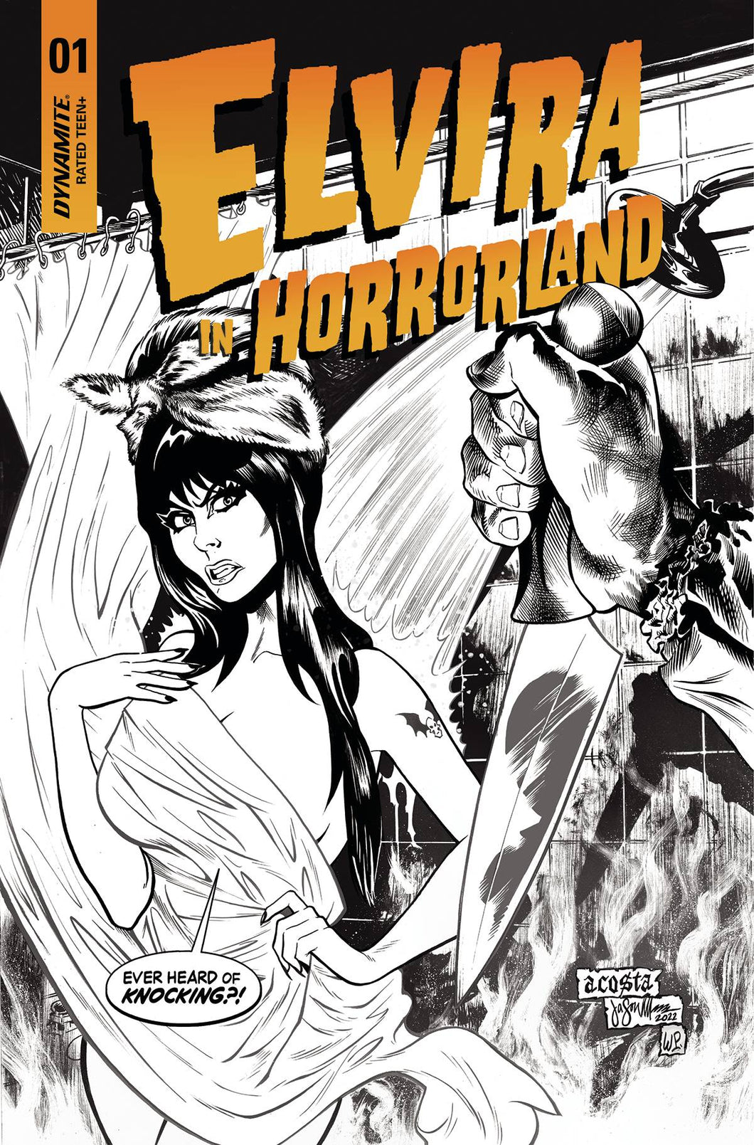 Elvira in Horrorland #1 - Cover F Dave Acosta B&W Incentive