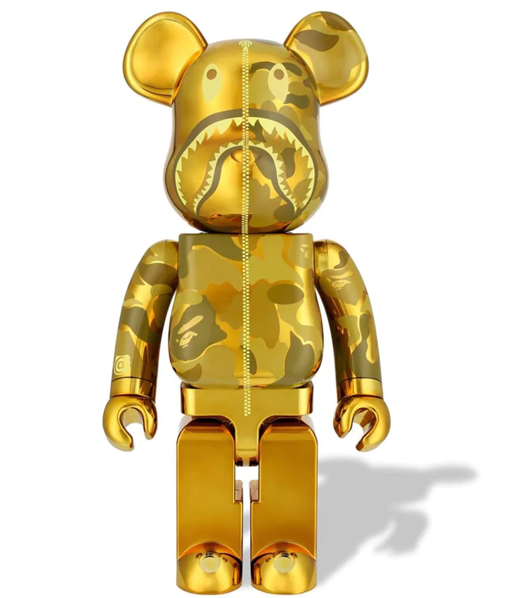 BE@RBRICK x BAPE CAMO SHARK GOLD 1000%