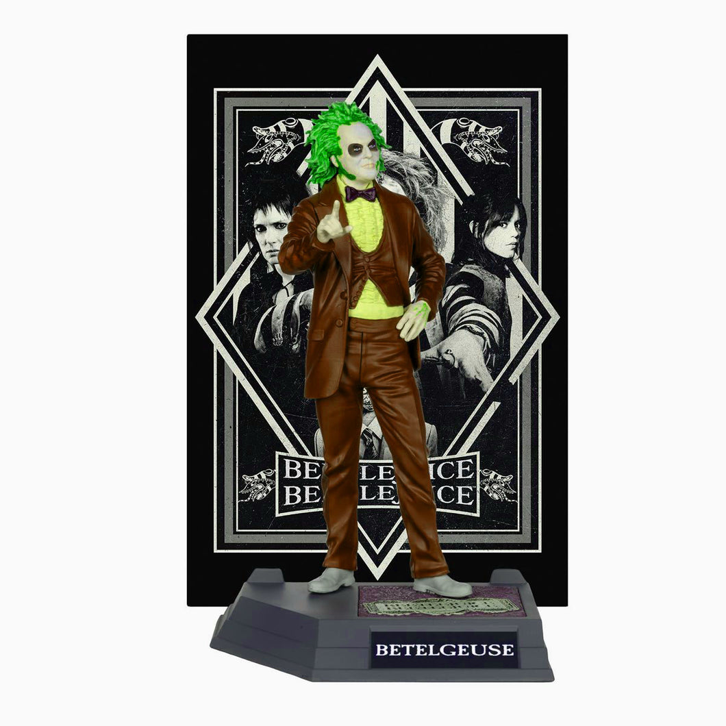 Movie Maniacs Posed Beetlejuice Figure - 2024 Beetlejuice (GID)