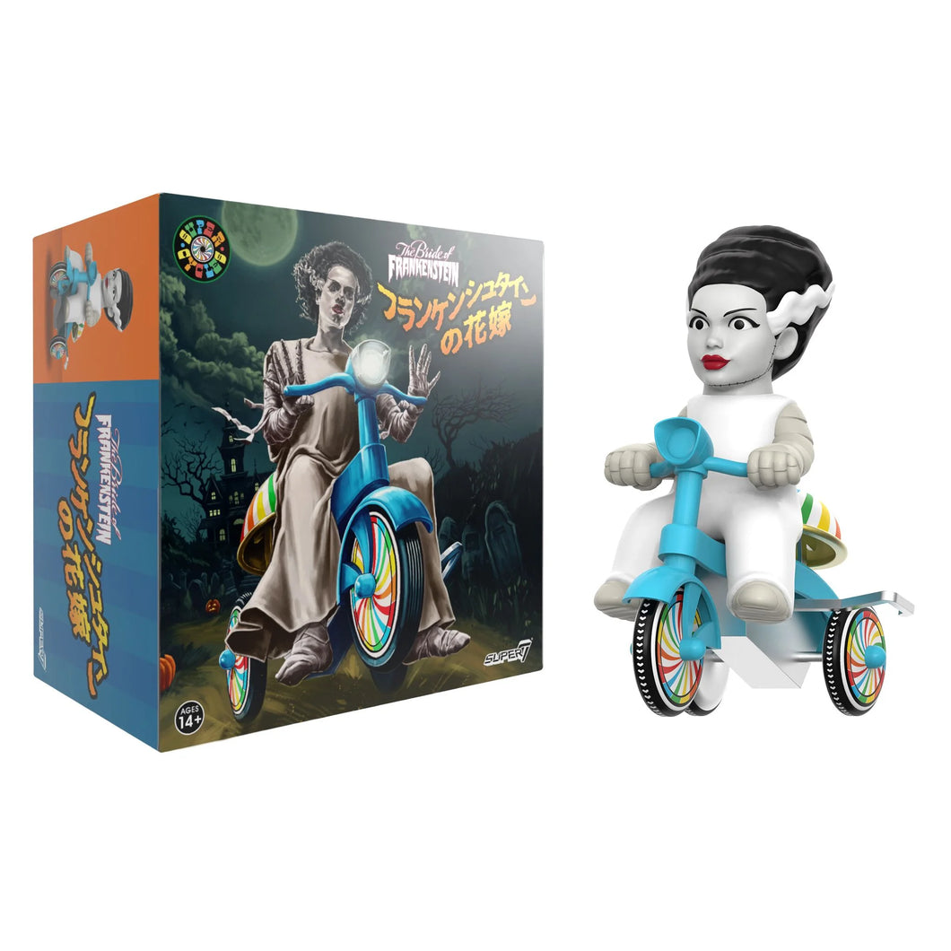 Super7 Universal Monsters Super Cycles - Bride of Frankenstein (White w/Blue Trike)