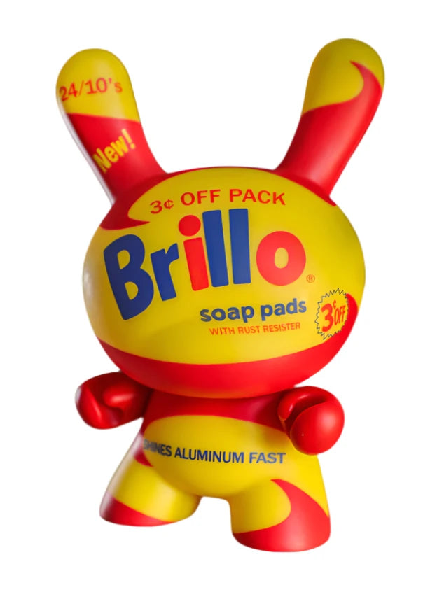 Kidrobot Andy Warhol Yellow Brillo 8 inch Dunny