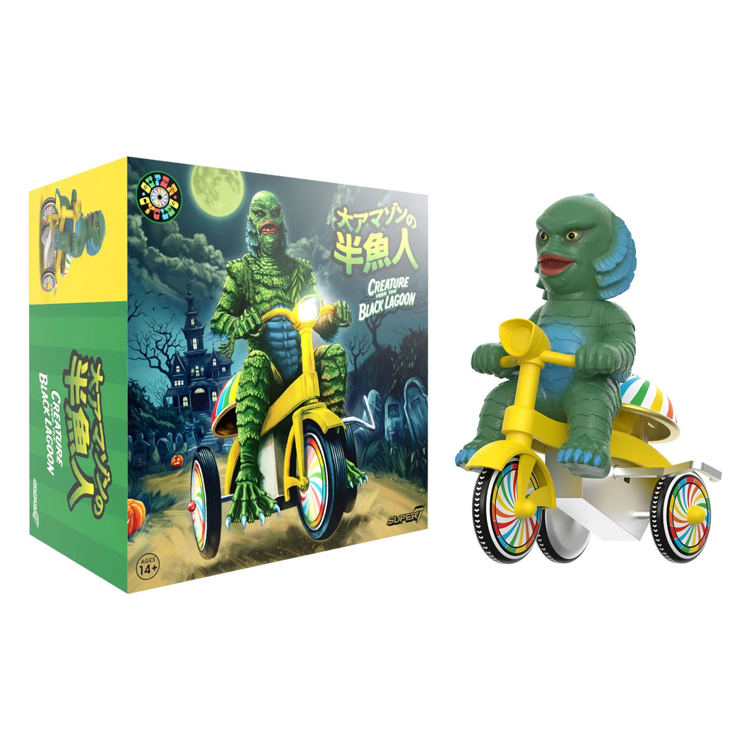 Super7 Universal Monsters Super Cycles - Creature from the Black Lagoon (Dark Green w/Yellow Trike)