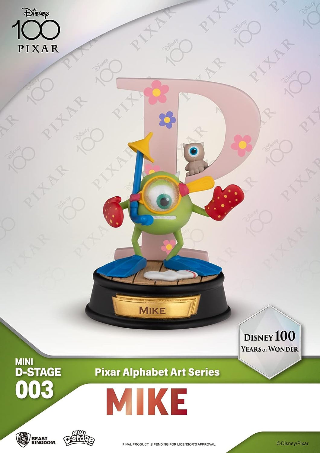 Disney 100 Years of Wonder Mini D-Stage Pixar Alphabet Art (Indvidual - P - Mike)