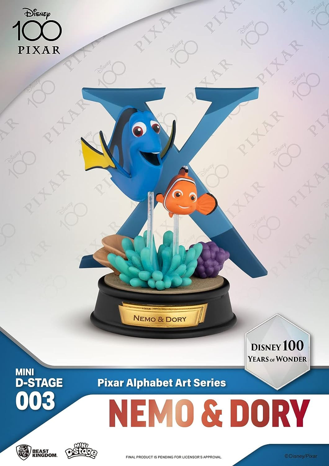 Disney 100 Years of Wonder Mini D-Stage Pixar Alphabet Art (Indvidual - X - Nemo & Dory)
