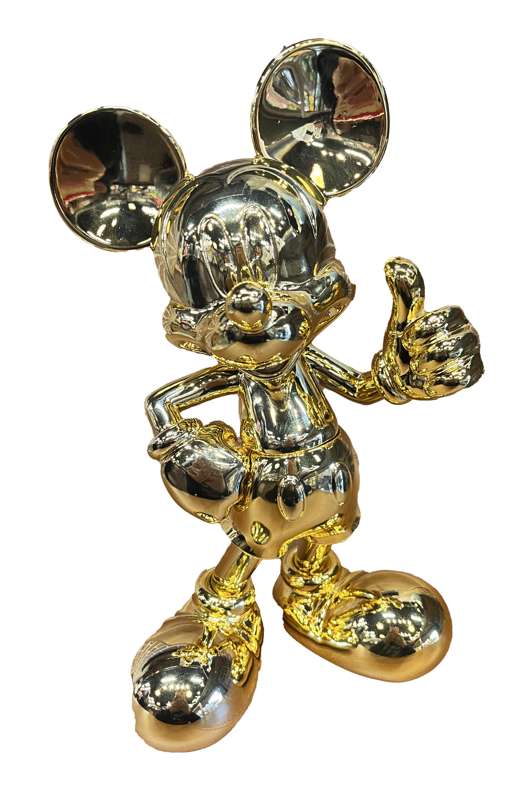 Mickey Mouse Thumbs Up Chrome Gold Figure
