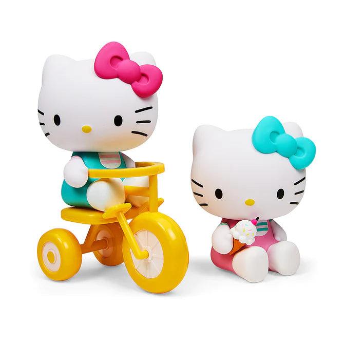 Hello Kitty with Ice Cream + Hello Kitty Riding Bike Vinyl Mini Figure 2 Pack Set