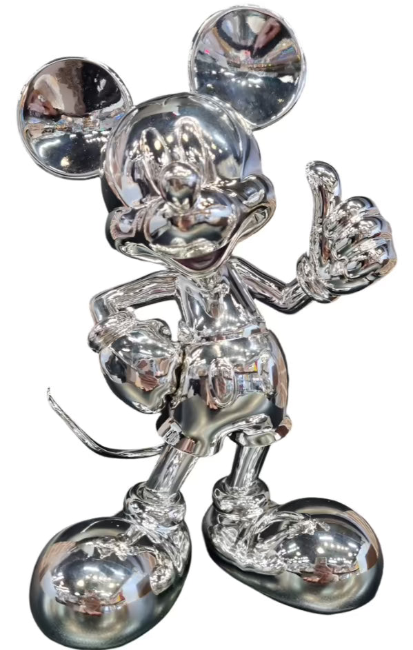 Morstorm Mickey Mouse Thumbs Up Chrome Silver Figure