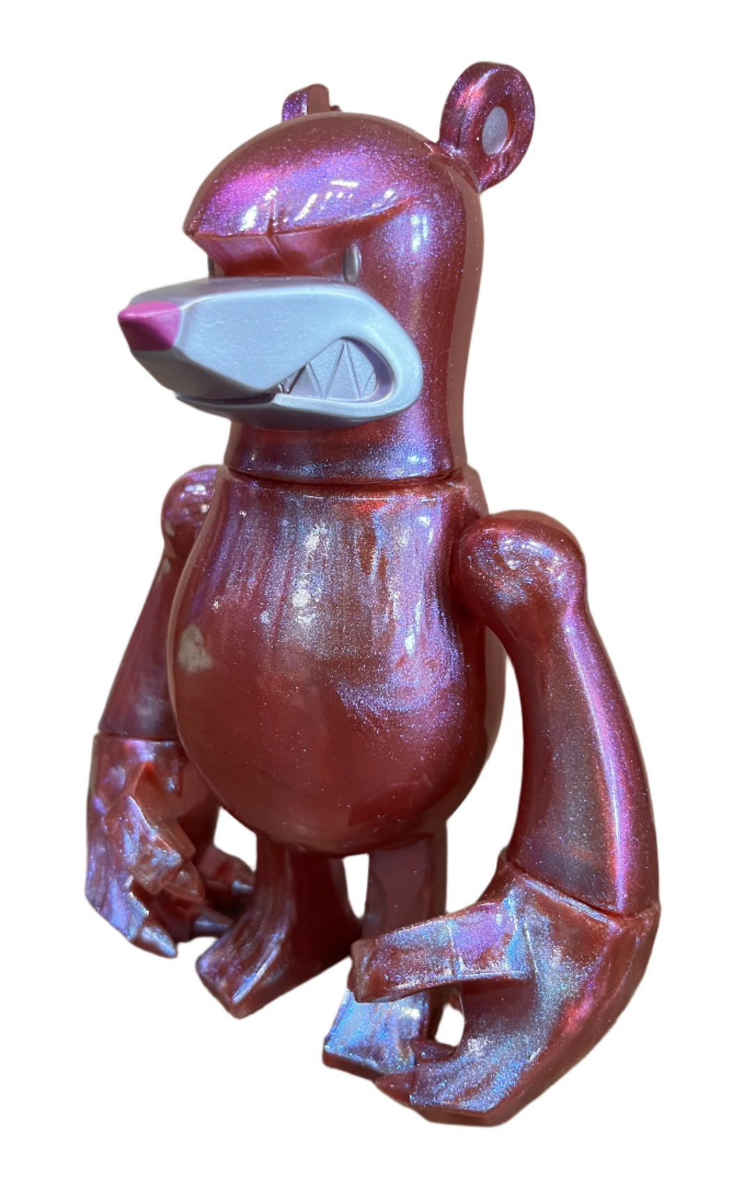 Toumart Inc. Knuckle Bear Sofubi Figure (Magenta Shimmer)