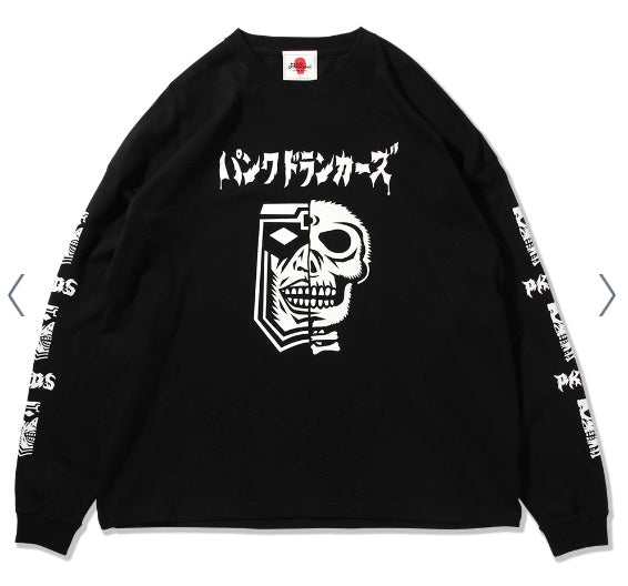 Punk Drunkers Shocking Skull Long Tee (Black)