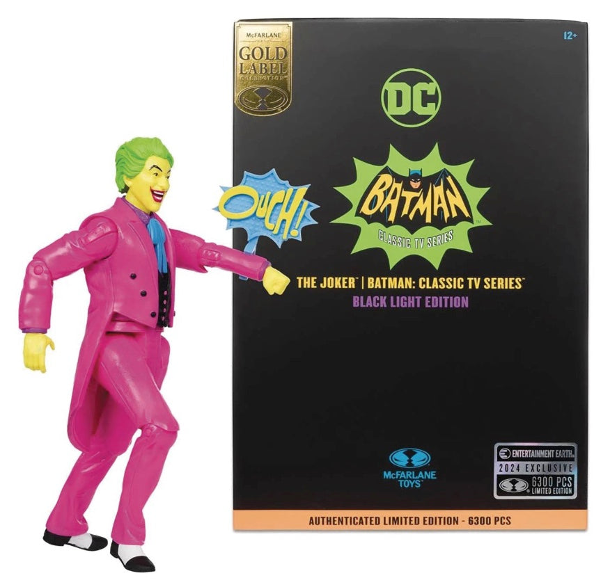 TMP x McFarlane Toys DC Retro Batman Classic TV Action Figure - The Joker (Black Light Gold Label)