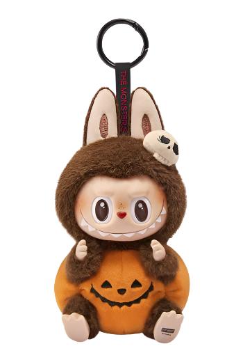 Pop Mart Happy Halloween Party Series Labubu Sitting Pumpkin Vinyl Plush Pendant