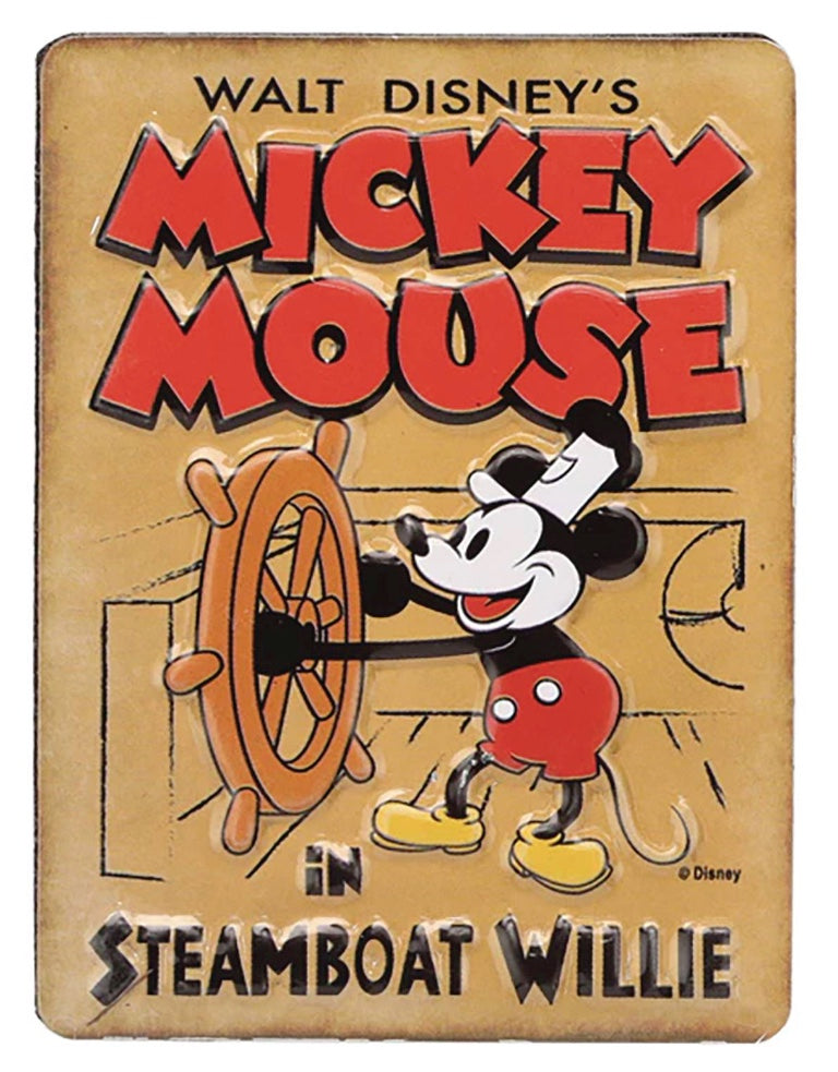 Disney Steamboat Willie 3 inch Embossed Tin Magnet