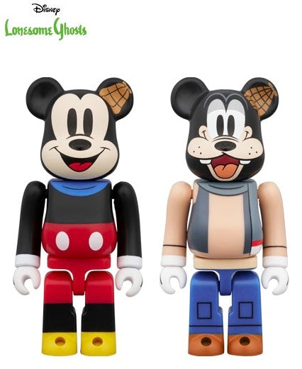 BE@RBRICK MICKEY MOUSE & GOOFY (Lonesome Ghosts Ver.) 2 PCS SET