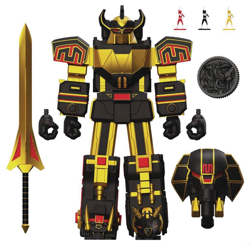 Super7 Power Rangers Ultimates Mighty Morphin Megazord Action Figure (Black/Gold)