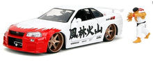 Load image into Gallery viewer, Jada Toys Hollywood Rides Street Fighter Ryu &amp; 1/24 Scale 2002 Nissan Skyline GT-R
