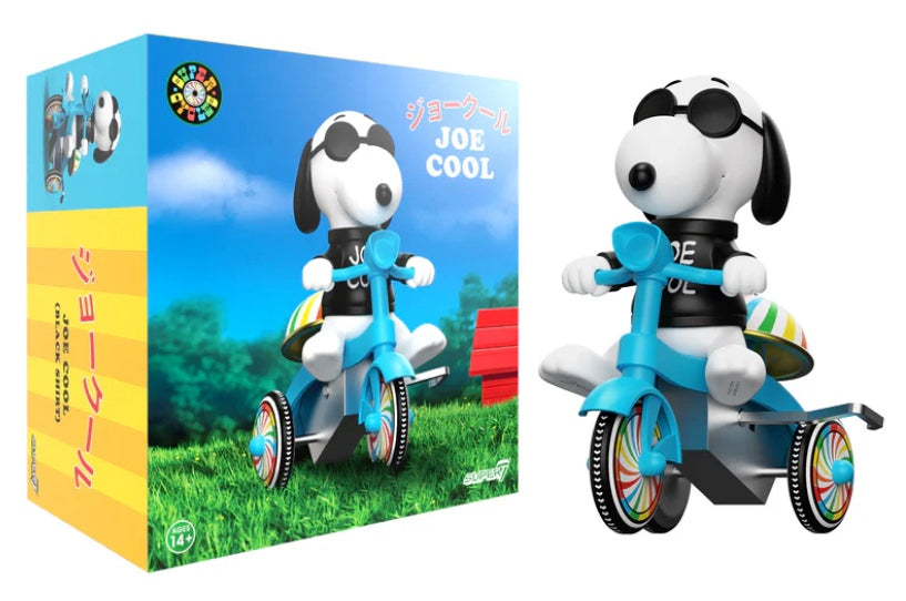 Super7 Peanuts Super Cycles Joe Cool - Black Shirt & Blue Trike