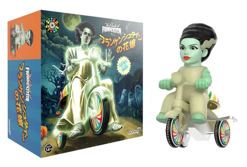 Super7 Universal Monsters Super Cycles - Bride of Frankenstein (Glow w/Glow Trike)