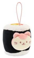 Load image into Gallery viewer, Anirollz Sushi Plush Mini Keychain - Nori Maki Roll Kittiroll
