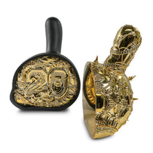 Load image into Gallery viewer, Kidrobot Tristan Eaton 20th Anniversary 12 inch Dunny Head - Matte Black/Gold Electroplate

