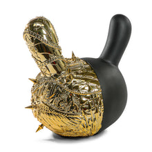 Load image into Gallery viewer, Kidrobot Tristan Eaton 20th Anniversary 12 inch Dunny Head - Matte Black/Gold Electroplate
