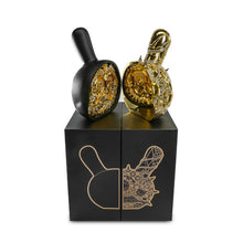 Load image into Gallery viewer, Kidrobot Tristan Eaton 20th Anniversary 12 inch Dunny Head - Matte Black/Gold Electroplate
