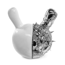 Load image into Gallery viewer, Kidrobot Tristan Eaton 20th Anniversary 12 inch Dunny Head - White/Silver Electroplate
