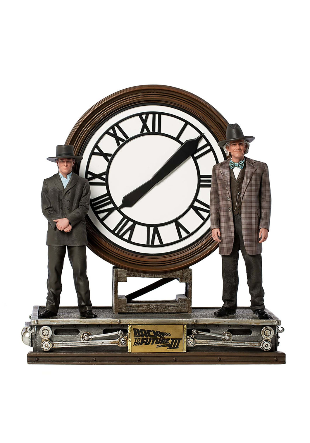 Iron Studios Back to the Future Marty and Doc at the Clock Statue