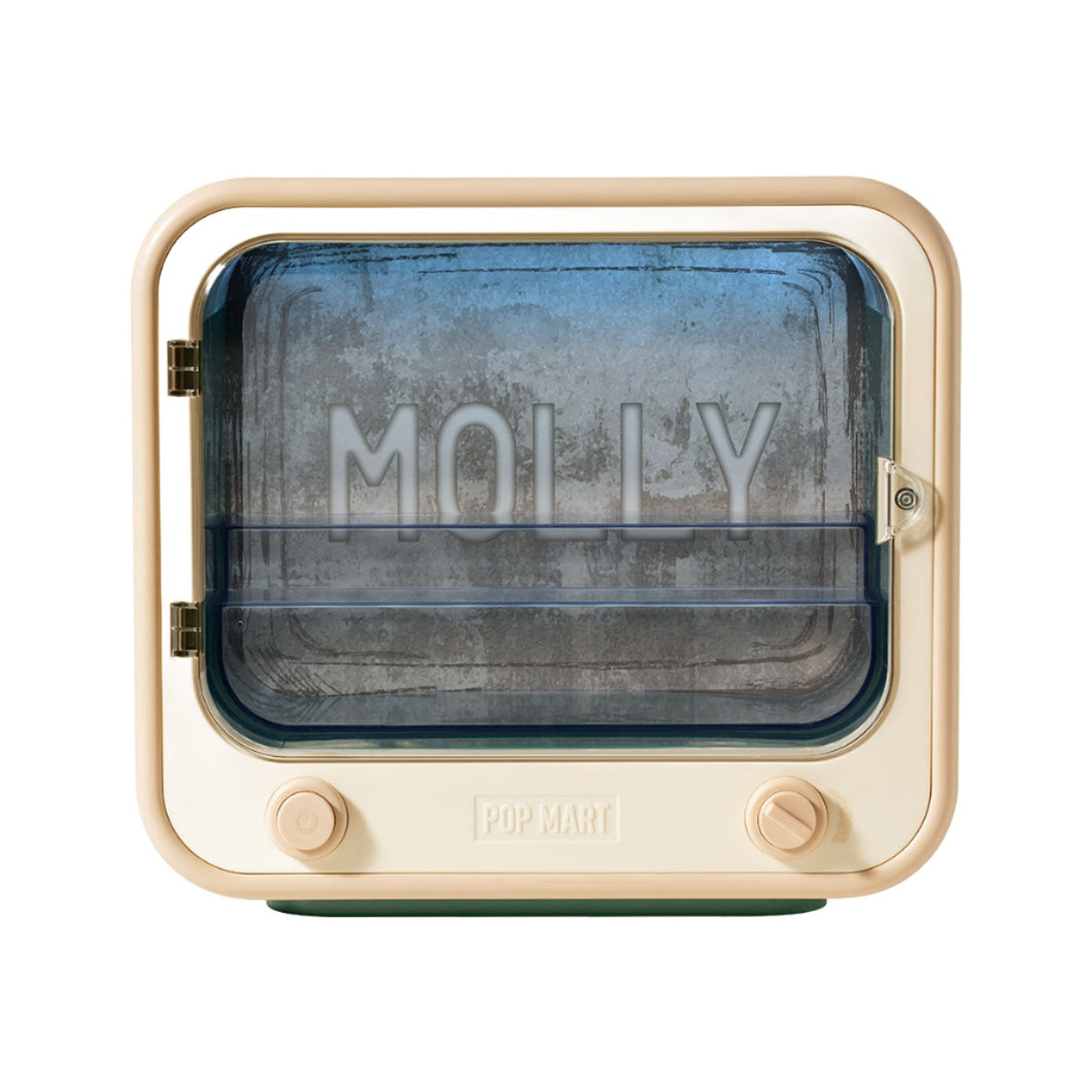 Pop Mart Official Molly Anniversary Statues Classical Retro Series - TV Set Luminous Display Container