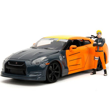 Load image into Gallery viewer, Hollywood Rides Naruto 2009 Nissan GT-R R35 1:24 Scale Die-Cast Metal Vehicle with Figure
