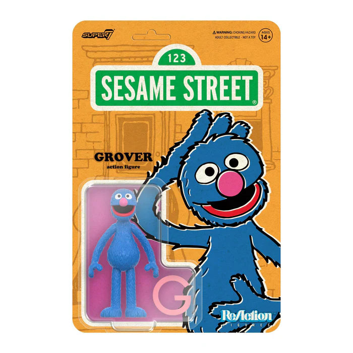 Sesame Street ReAction Figures Wave 5 Grover – 3DRetro