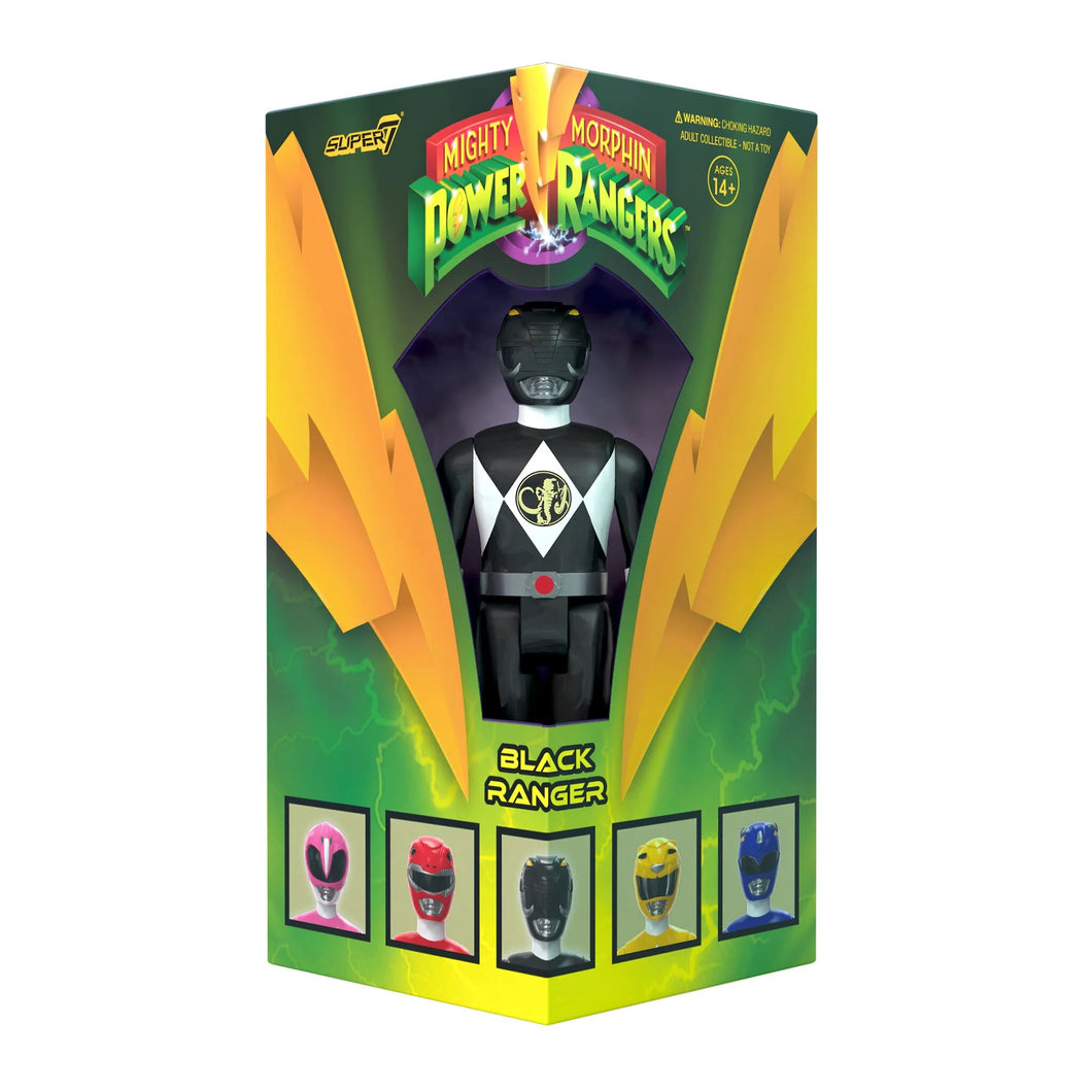 Super7 Mighty Morphin Power Rangers ReAction SDCC 2023 Figure - Black Ranger (Triangle Box)