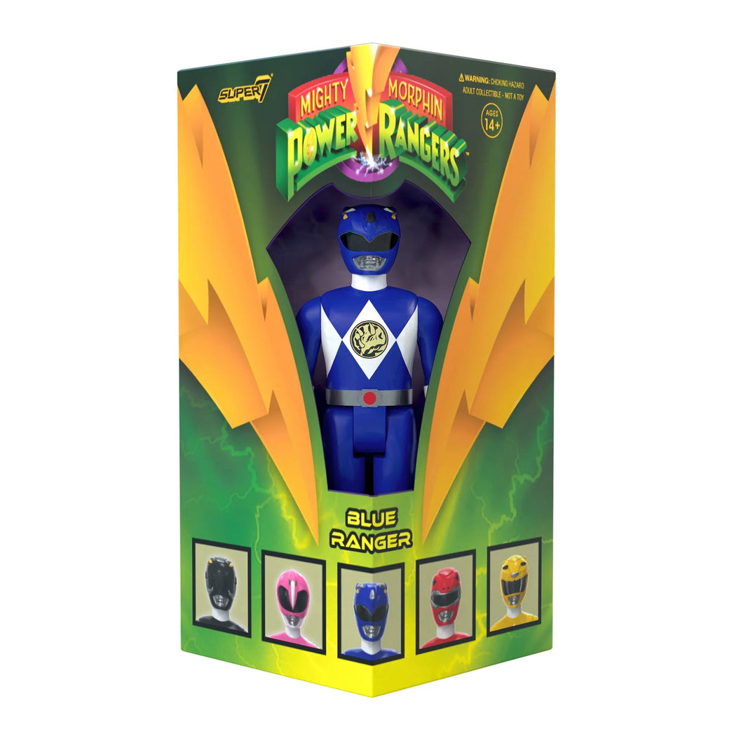 Super7 Mighty Morphin Power Rangers ReAction SDCC 2023 Figure - Blue Ranger (Triangle Box)