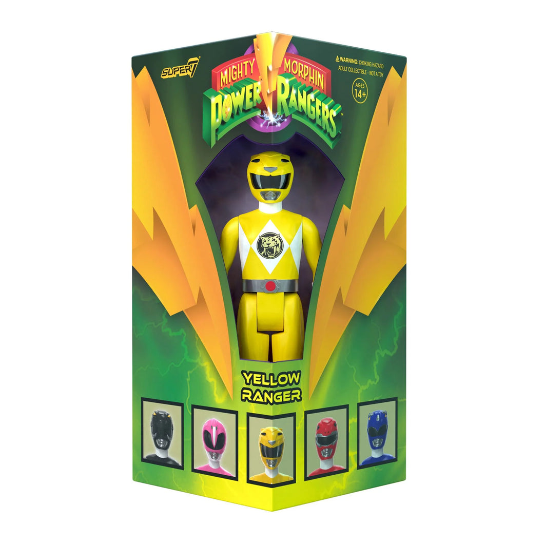 Super7 Mighty Morphin Power Rangers ReAction SDCC 2023 Figure - Yellow Ranger (Triangle Box)