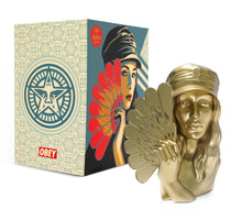 Load image into Gallery viewer, Shepard Fairey Fan The Flames Gold Bust
