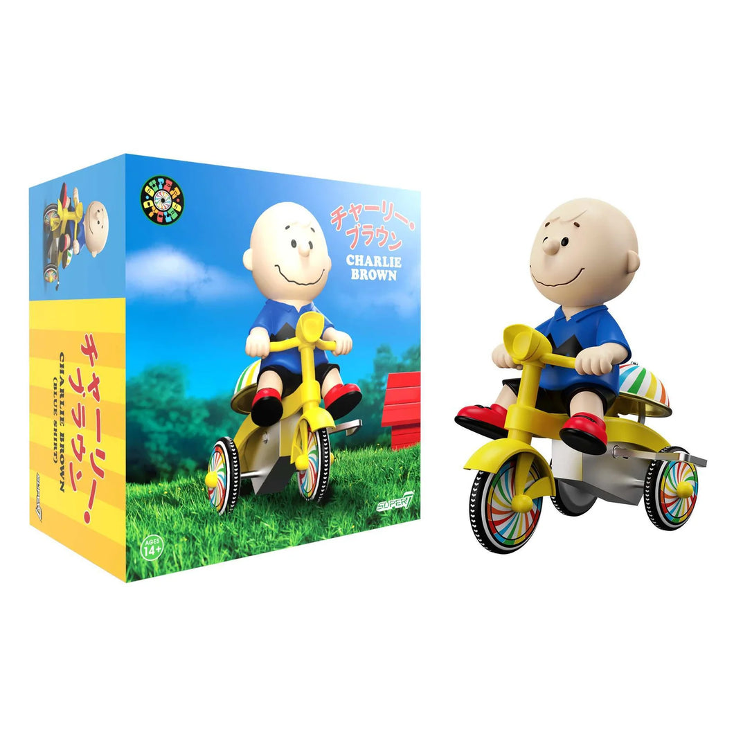 Super7 Peanuts Super Cycles Charlie Brown - Blue Shirt & Yellow Trike