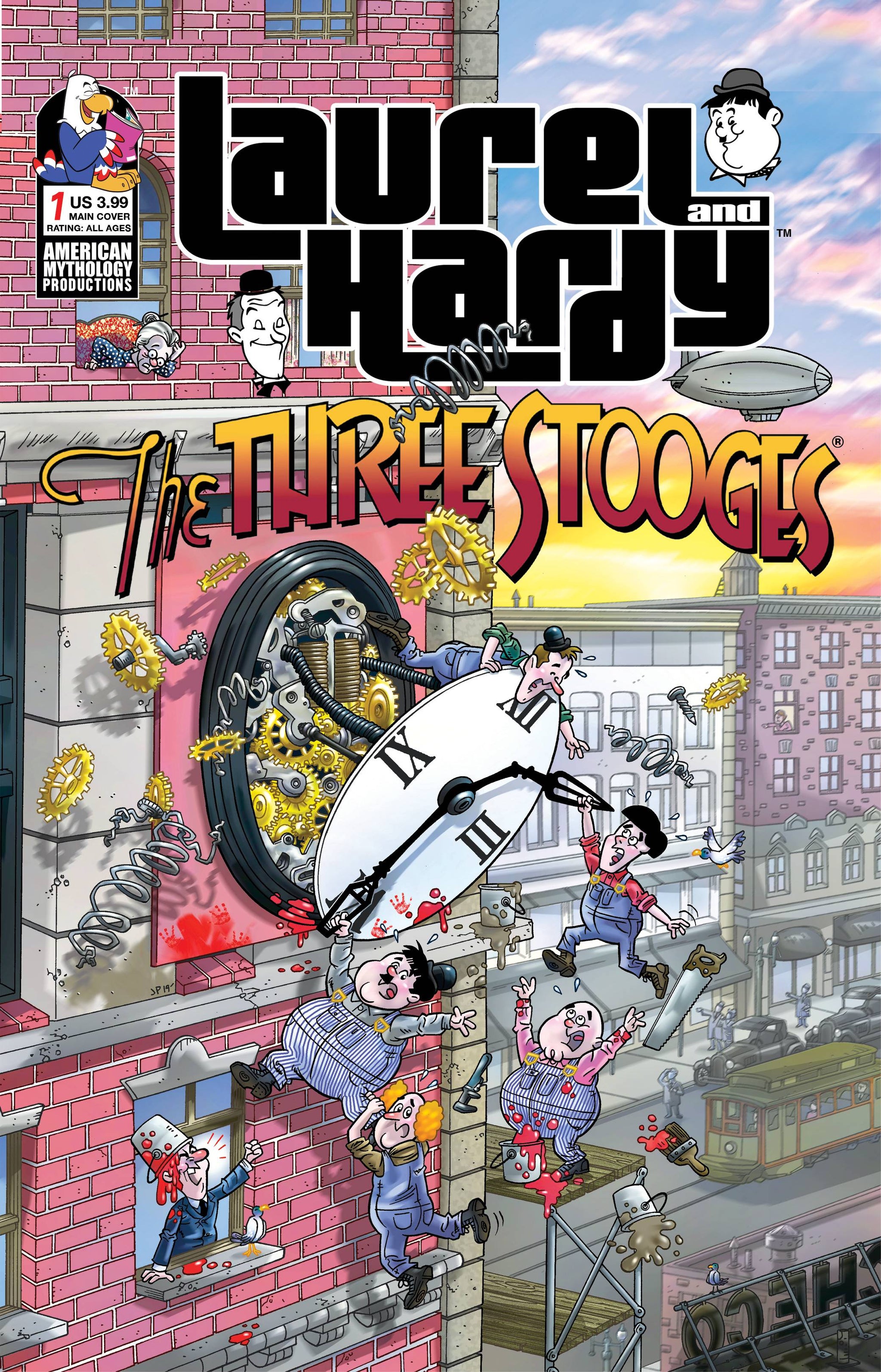 Laurel & Hardy Meet The Three Stooges #1 Comic Book - Cover B