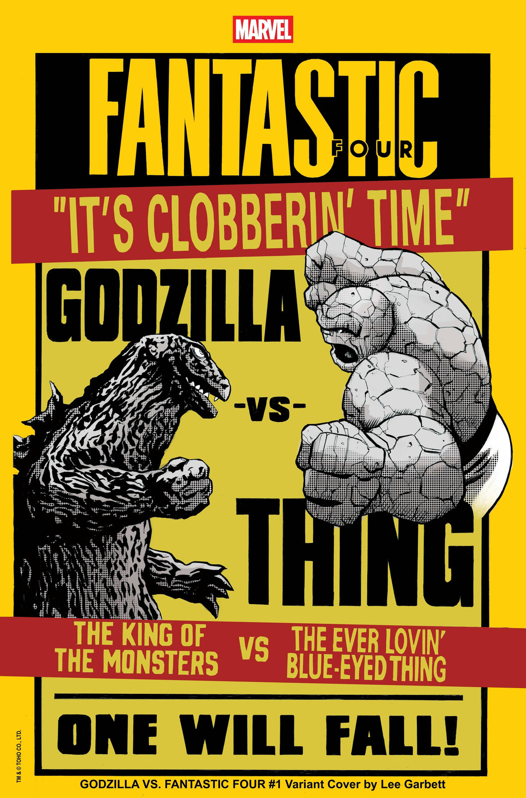 Godzilla vs Fantastic Four #1 Comic Book - Lee Garbett Versus Variant