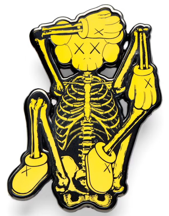 KAWS Skeleton Enamel Pin (Yellow)